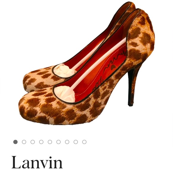 Lanvin Leopard Print Women's Shoes VERO CUOIO made in Italy - Picture 1 of 11